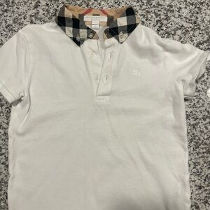 EUC Boys Burberry White Polo Shirt Size 8